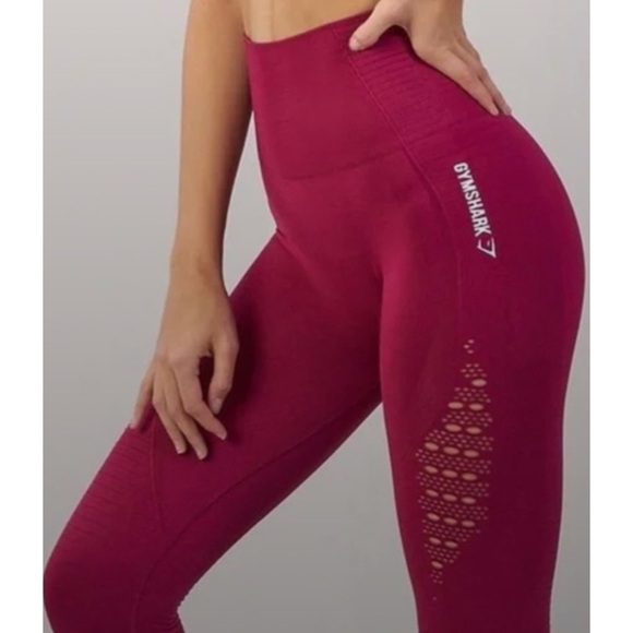 •Gymshark• Energy Seamless crop leggings in Crimson Red - Picture 4 of 8